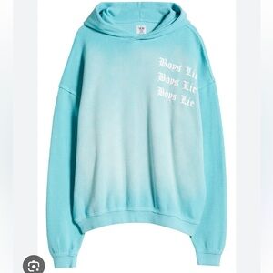 New with tags. Boys Lie hoodie in blue. One size